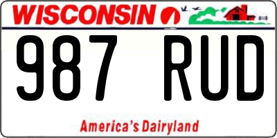 WI license plate 987RUD