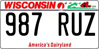 WI license plate 987RUZ