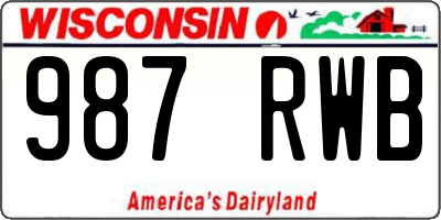 WI license plate 987RWB
