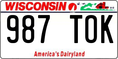 WI license plate 987TOK
