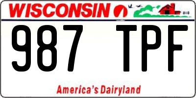 WI license plate 987TPF