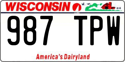 WI license plate 987TPW