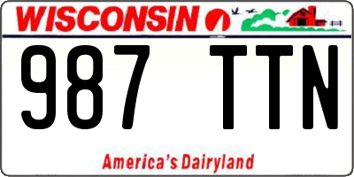 WI license plate 987TTN