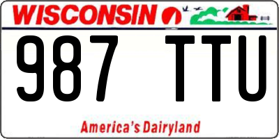 WI license plate 987TTU