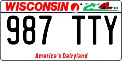 WI license plate 987TTY