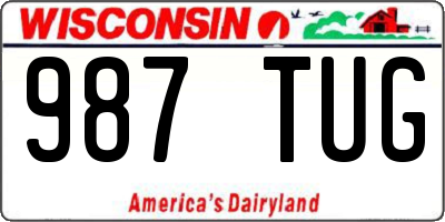 WI license plate 987TUG