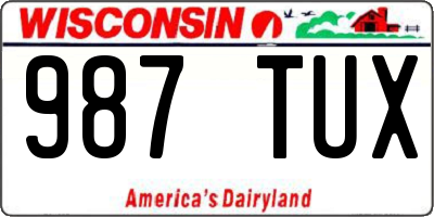 WI license plate 987TUX