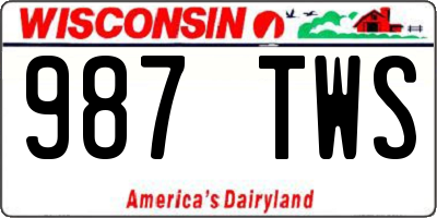 WI license plate 987TWS