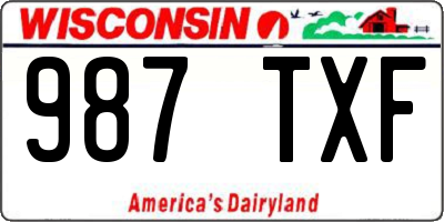 WI license plate 987TXF
