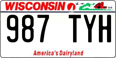 WI license plate 987TYH