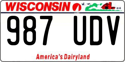 WI license plate 987UDV