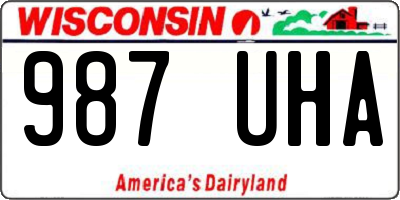 WI license plate 987UHA