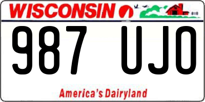 WI license plate 987UJO