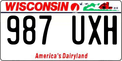 WI license plate 987UXH