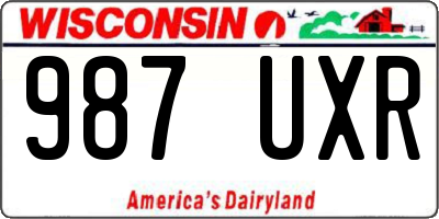 WI license plate 987UXR
