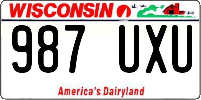 WI license plate 987UXU