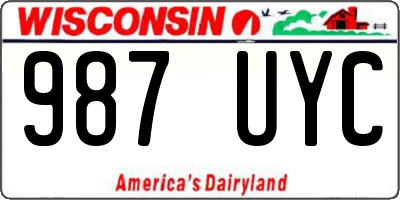WI license plate 987UYC