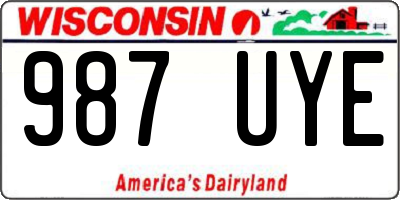 WI license plate 987UYE