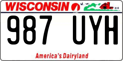 WI license plate 987UYH