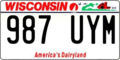 WI license plate 987UYM
