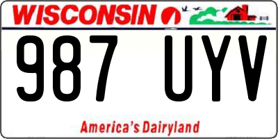 WI license plate 987UYV