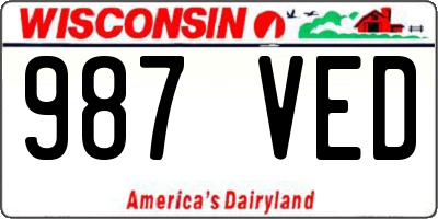 WI license plate 987VED