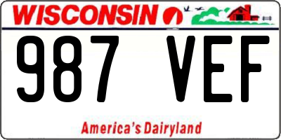 WI license plate 987VEF