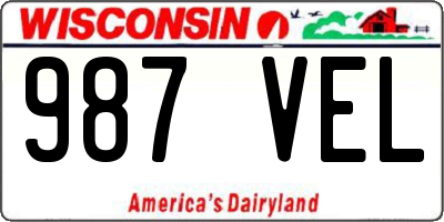 WI license plate 987VEL