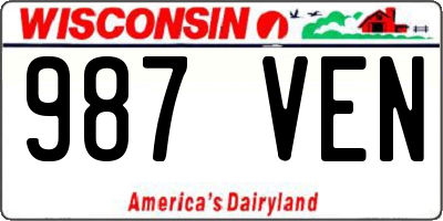 WI license plate 987VEN