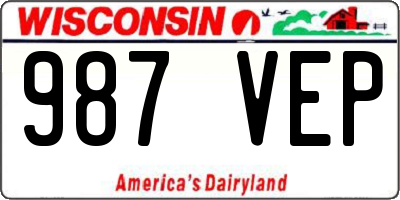 WI license plate 987VEP