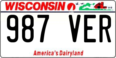 WI license plate 987VER