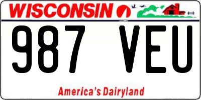 WI license plate 987VEU