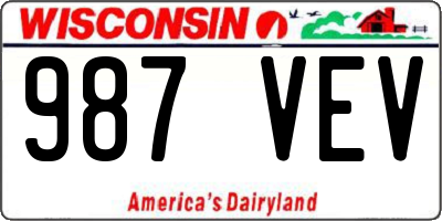 WI license plate 987VEV