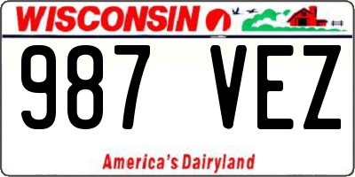 WI license plate 987VEZ