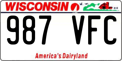 WI license plate 987VFC