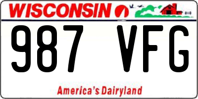 WI license plate 987VFG