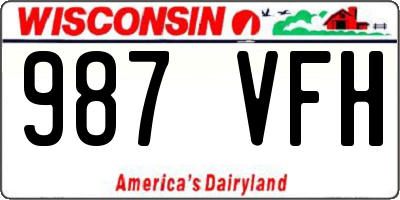 WI license plate 987VFH