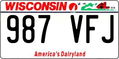 WI license plate 987VFJ