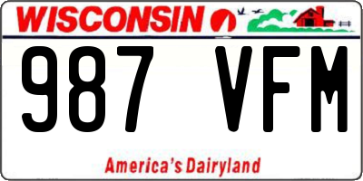 WI license plate 987VFM