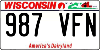 WI license plate 987VFN