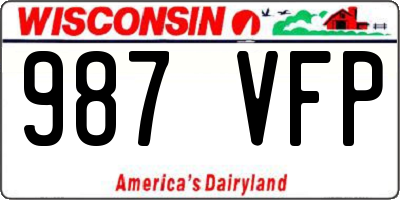 WI license plate 987VFP