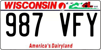 WI license plate 987VFY
