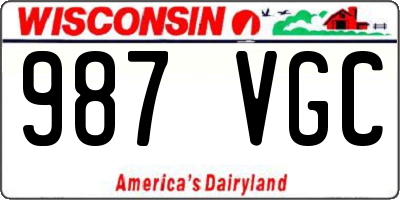 WI license plate 987VGC