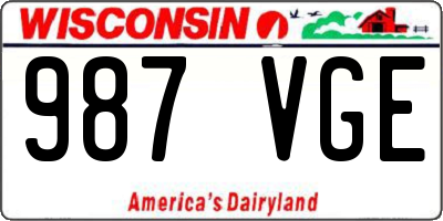 WI license plate 987VGE
