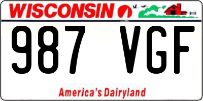 WI license plate 987VGF