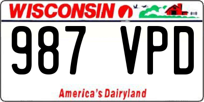 WI license plate 987VPD