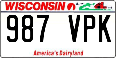WI license plate 987VPK