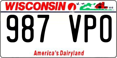 WI license plate 987VPO