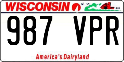 WI license plate 987VPR