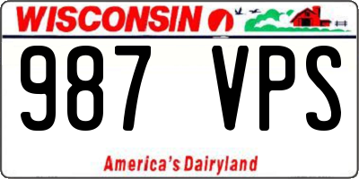 WI license plate 987VPS